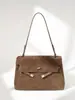 Bolsa Kelly Personalizada em Couro Genuíno, Nova Pasta de Camurça com Design Exclusivo para Mulheres, Versátil e Fashion, Bolsa de Ombro Simples para Senhoras