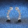 Aretes transfronterizos de alta gama aretes de moissanita aretes de plata esterlina s925 joyería para la oreja de arco sonriente para mujer venta al por mayor transfronteriza