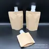 Bolsa con boquilla de papel kraft en stock 30 ml 50 ml 100 g empaque líquido 500 ml 1000 ml empaque autosoportante de boca inclinada
