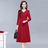 Vestido de novia suegra de Xi vestido rojo mujer 2024 nuevo primavera y otoño invierno vestido de novia madre en ocasiones normales