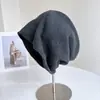Gorro Retro Japonés con Patrón de Waffle Holgado para Mujer, Gorro Cálido de Tela para Otoño e Invierno, Gorro Sencillo de Color Sólido para Ponerse, Gorro Turbante, Moderno