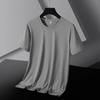 Camiseta masculina de manga curta, fina, respirável, esportiva, de secagem rápida, de seda gelada, para o verão, solta, para todos os tipos de uso