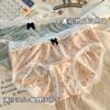 Braguitas Retro Francesas de Lunares de Seda de Hielo para Mujer, Braguitas Sexy para Mujer con Encaje Francés, Fabricante de Calzoncillos para Estudiante