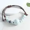 Pulsera tejida de cerámica estilo étnico retro, pulsera versátil de nicho, nuevo estilo chino, pulsera de cerámica literaria, regalo para mejor amiga