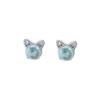 Brincos de gato azul gradiente de gato antigo para mulheres adequados para o inverno Brincos pequenos de diamante de diamante flash de inverno Menina da moda