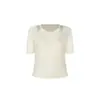 Sabor Cremoso de Verano ~ Blusa de Punto para Mujer de Manga Corta Zichuan 2025 Primavera/Verano Capas Adelgazante Versátil Falso Dos Piezas E1712
