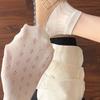 Calcetines Cortos Finos Transpirables de Malla Hueca para Mujer Primavera Verano Japonés Ins Moderno Simple Color Sólido Casual Versátil Calcetines Cortos