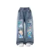 Nuevos Jeans para Niñas de Princesa Elsa con Forro de Felpa, Engrosados para Otoño e Invierno, Versátiles de Pierna Recta Pierna Ancha Elegantes Pantalones para Niñas