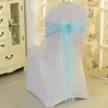 Hotel Banquete de Casamento Gaze de Vidro Flor de Encosto de Cadeira Laço com Fita de Cetim Elástico Capa de Cadeira Tira de Amarração Decoração Vinho Tinto Preto