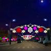 Enfoque en Varios Estilos, Patrones, Decoración de Dosel de Estrella de Cinco Puntas Corazón LED, Iluminación de Ingeniería Exterior Luces Transversales