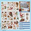 2027 Santa Claus Vacaciones Verde Regalo Luz Bola Copo de Nieve Tren Estático Vidrio Gabinete Ventana Pegatina Pintura Calcetines