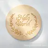 Tarjetas de Madera Hello World Más Vendidas de Amazon, Accesorios para Fotos de Recién Nacidos, Piezas de Madera para Hitos del Bebé