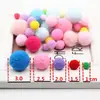 Pelota de color de 1-3 cm Pelota de felpa roja degradada Bola de pelo material hecho a mano para jardín de infantes juego para gatos