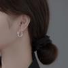 Pendientes de Aro Lineales de Doble Capa para Verano, Populares entre Blogueras Japonesas y Coreanas, Estilo para Ir al Trabajo, Aros de Oreja Únicos en Forma de Cruz Mobius