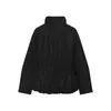 Comércio exterior outono 2026 novo estilo europeu e americano moda feminina casual folgada gola alta jaqueta de algodão 6318272