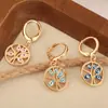 Europa y Estados Unidos transfronterizos pendientes simples de ojo de diablo estilo viento pendientes de árbol de la fortuna para mujer pendientes de árbol de aceite gota fabricantes al por mayor