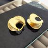 Aretes de metal mate irregular para mujer, diseño nicho, retro, simple, versátil, moda, estilo nacional, venta al por mayor de fábrica