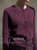 Ropa Zhengqite/2026 Suéter Cardigan de Punto Simple con Botones y Cuello Redondo 100% Lana para Mujer