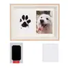 Marco de fotos de madera para recuerdo de mascotas transfronterizo, soporte de exhibición para huellas de pata de perro y gato, marco de fotos conmemorativo de huellas de mano y pie DIY, venta al por mayor