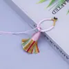 Llavero Cordón de Nudo de Diamante con Borla Corta Bo Ting Accesorios Semi-Terminados para DIY Colgante de Borla Pequeña Joyería