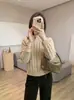 Suéter de Punto Trenzado de Lana de Alpaca Estilo Retro Americano Super Amigable con la Piel Algodón Tencel Lana Atmósfera Jersey de Color Mixto Top de Lana