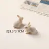 Estilo Ins Novo Fofo Estampa Estereoscópica Coelho DIY Artesanal Brincos de Resina Chaveiro Corrente para Celular Acessórios