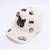Nuevo sombrero de otoño para bebé niño, lindo sombrero de sol con temática de gato de dibujos animados, gorra de béisbol tipo pico de pato para niños estilo coreano ins