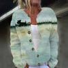 Inverno Transfronteiriço Novo Modelo 2026 Aliexpress Cardigan com Estampa Digital 3D Jaqueta de Tricô Suéter Falso Roupas Femininas Amazon