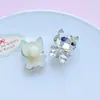 Novo Diamante Gatinho Desenho Animado Pérola Broche Ornamento Crocs Acessórios DIY com Fivelas de Sapato Flores de Sapato Materiais Decorativos
