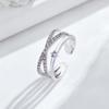 Anel de zircônia de camada dupla ajustável feminino de nicho personalizado na moda aberto cruz anel de dedo indicador coreano feminino atacado