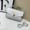 Bolso de Mano de Lujo Accesible de Alta Gama Bolso Tejido a Mano de Cuero Genuino 2025 Nuevo Bolso Satchel de Moda Bolso de Noche Bolso Cuadrado Pequeño de Piel de Vaca