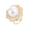 Exquisito y de Alta Gama Anillo Abierto de Girasol, Joyería de Anillo para Mujer de Cobre Puro de Moda de Gama Alta de Nicho, Artículo de Venta Caliente Transfronterizo
