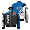 Uniforme de baseball de inverno europeu e americano para homens, nova moda de rua, fitness, esportes, piloto digital 3D, jaqueta com logotipo de carro para homens