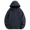Sudadera con capucha de color liso para hombre Otoño e Invierno Estilo Coreano Cardigan con cremallera simple para hombre Sudadera Ropa exterior casual holgada