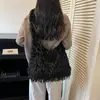Bolso de otoño e invierno con borlas y plumas, bolso de hombro esponjoso, bolso de axila de pelo largo de alta gama, bolso tote versátil para el día a día, bolso peludo