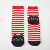 Meias Listradas de Gato Estilo Japonês Meia-Calça Versátil Respirável Color Block Casuais de Algodão Meias Fofas de Gatinho Desenho Animado Meia de Cano Alto para Meninas
