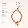 Colgante para teléfono estilo étnico de pequeño Vajra Bodhi, semilla de maracuyá con bolsa de la suerte, cadena corta de cuentas, colgante pequeño simple y elegante