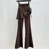 Pantalones Deportivos Grises para Mujer 2026 Nuevo Primavera Cintura Alta Sueltos Adelgazantes Acampanados para Figuras Pequeñas Pantalones de Yoga Falsos de Dos Piezas