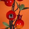 2 flores artificiales de granada arreglo de flor única cubo de la suerte material de flor de fruta cubo para sostener decoraciones caseras DIY paisajismo exterior