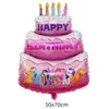 Globo de Película de Aluminio Auténtico de Dibujos Animados Feliz Cumpleaños My Little Pony Decoración de Fiesta de Cumpleaños para Niños Niñas Diseño de Escena