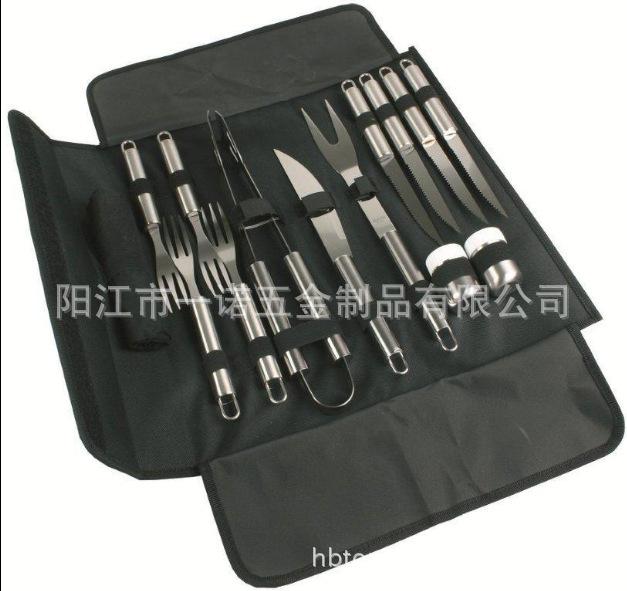 P-011OC烧烤工具套装,烧烤叉刷夹,调味瓶,牛扒刀叉