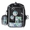 Bolsa de Dolor Bidimensional con Insignia Transparente Diaria para Mujer 2025 Mochila Escolar para Estudiantes Estudiante Universitaria Más Fácil de Combinar Mochila Casual