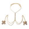 Cadena cruzada multicapa de Amazon para mujer, accesorio sexy para fiesta, con diamantes de imitación en el cuello