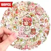Novos adesivos fofos de desenho animado estilo pastoral de morango doce, 100 peças, para decoração de diário, adesivos planos à prova d'água