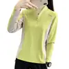 Camiseta de Manga Longa para Primavera e Outono Feminina, Gola Alta, Camada Base Casual, Pulôver, Secagem Rápida, Tecido Térmico, Esportes ao Ar Livre, Corrida, Versátil para Mulheres