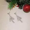 Brillo Invernal~ Pendientes de Árbol de Navidad Súper Brillantes para Mujer Otoño/Invierno Exquisitos Pendientes de Botón de Alta Gama Pendientes Colgantes de Temperamento de Moda Joyería para Orejas