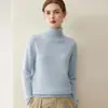 Suéter de cachemira pura 2026 otoño e invierno nuevo para mujer, cuello alto, camiseta básica, estilo suave, corte holgado, adelgazante, suéter grueso