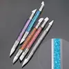 Pluma de Silicona para Arte de Uñas Multifuncional Grabada Recubierta Polvo Espejo Mágico Tallada Degradada Pegamento en Barra Pluma de Doble Punta para Presionar Stickers