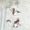 Conjunto de Pijama Estampa de Leopardo Robe Shorts Calça Longa Seda de Simulação Moda Feminina Roupa de Casa Pijamas Em Estoque Atacado