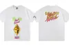 Gallery Dept Lavado y Desgastado Manga Corta Retro High Street Vintage Camiseta Suelta para Pareja Moderna